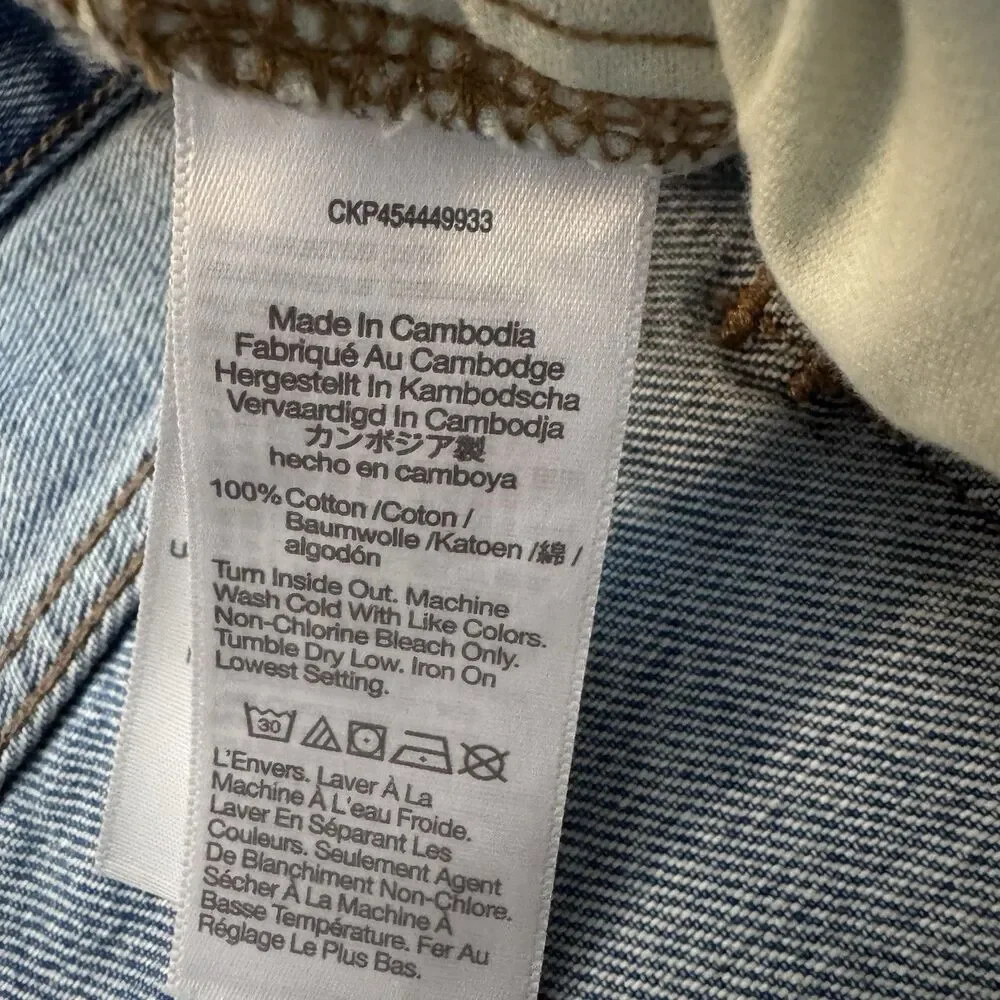 Madewell Relaxed‎ Denim Shorts Button Fly Distressed Women's Size 32